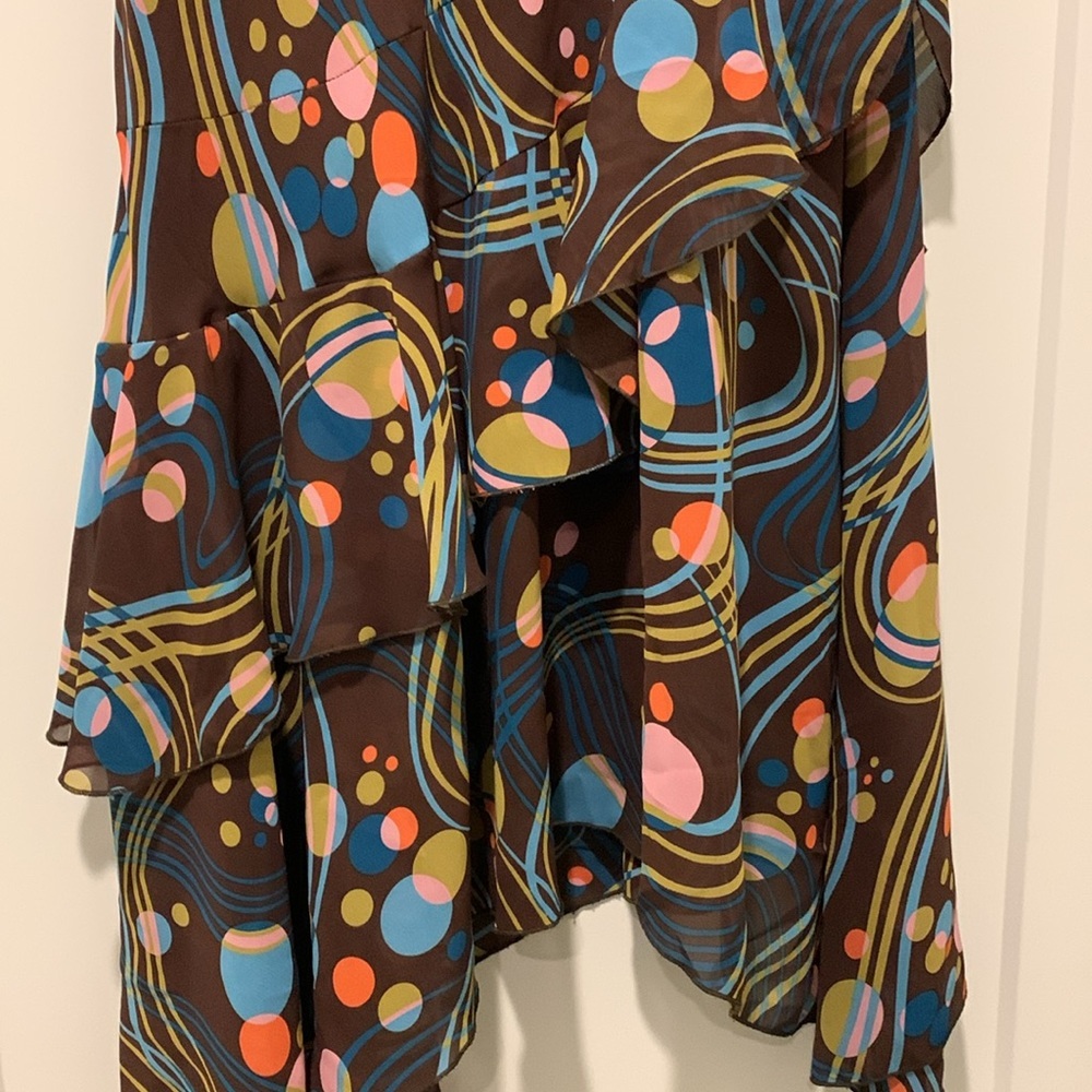 Double D Ranchwear midlength skirt w/ fun, double ruffle hemline. Sz 4 Like new. - Picture 2 of 4